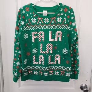Freeze green ugly Xmas sweatshirt Jr sz L 11/13